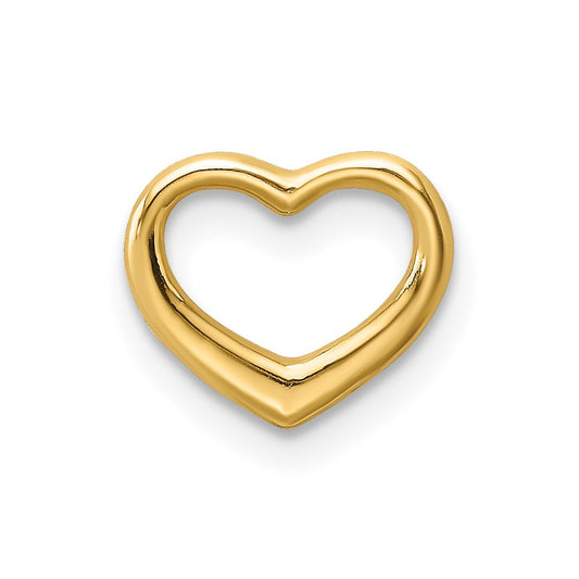 Million Charms 14K Yellow Gold Themed Polished Mini Floating Heart Slide