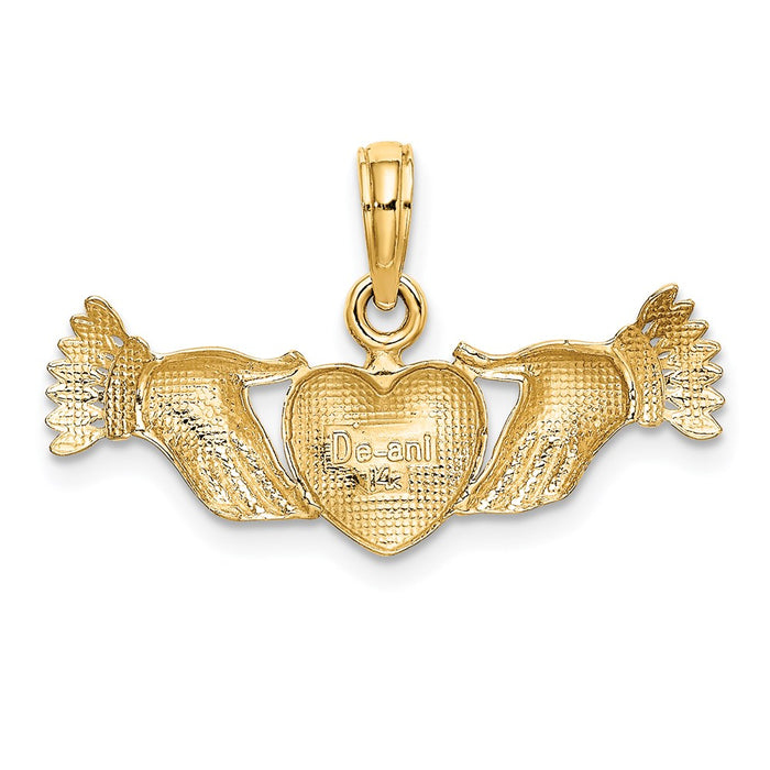 Million Charms 14K Yellow Gold Themed Hands Holding Heart Charm