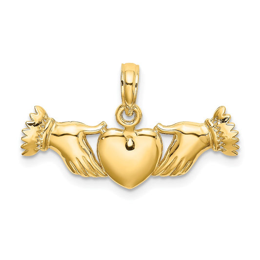 Million Charms 14K Yellow Gold Themed Hands Holding Heart Charm