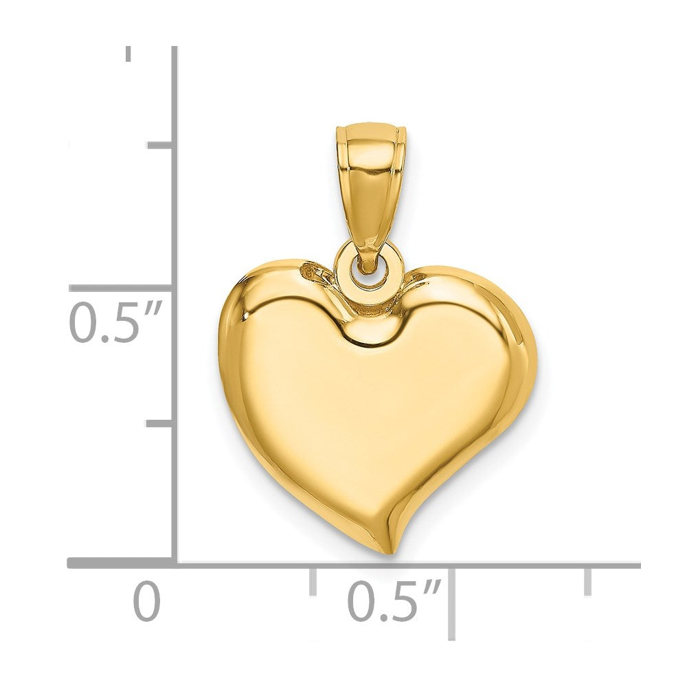 Million Charms 14K Yellow Gold Themed 2-D & Polished Teardrop Heart Charm