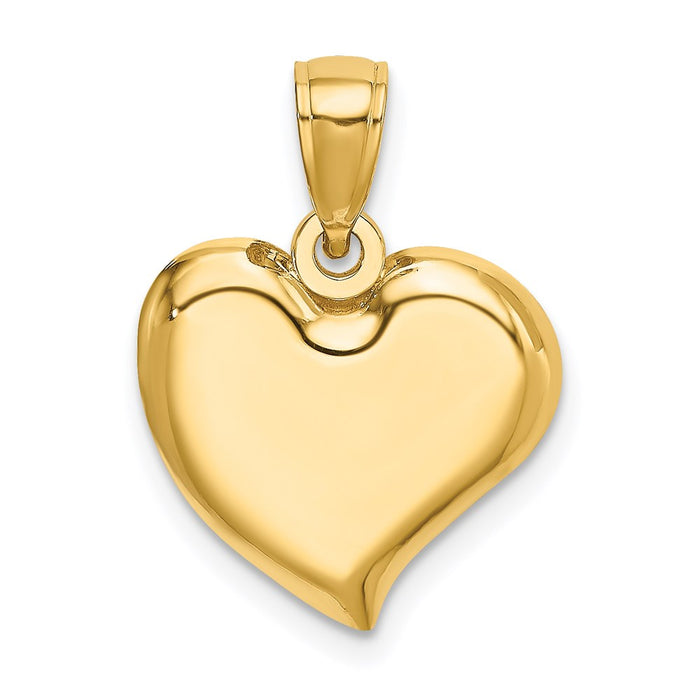 Million Charms 14K Yellow Gold Themed 2-D & Polished Teardrop Heart Charm