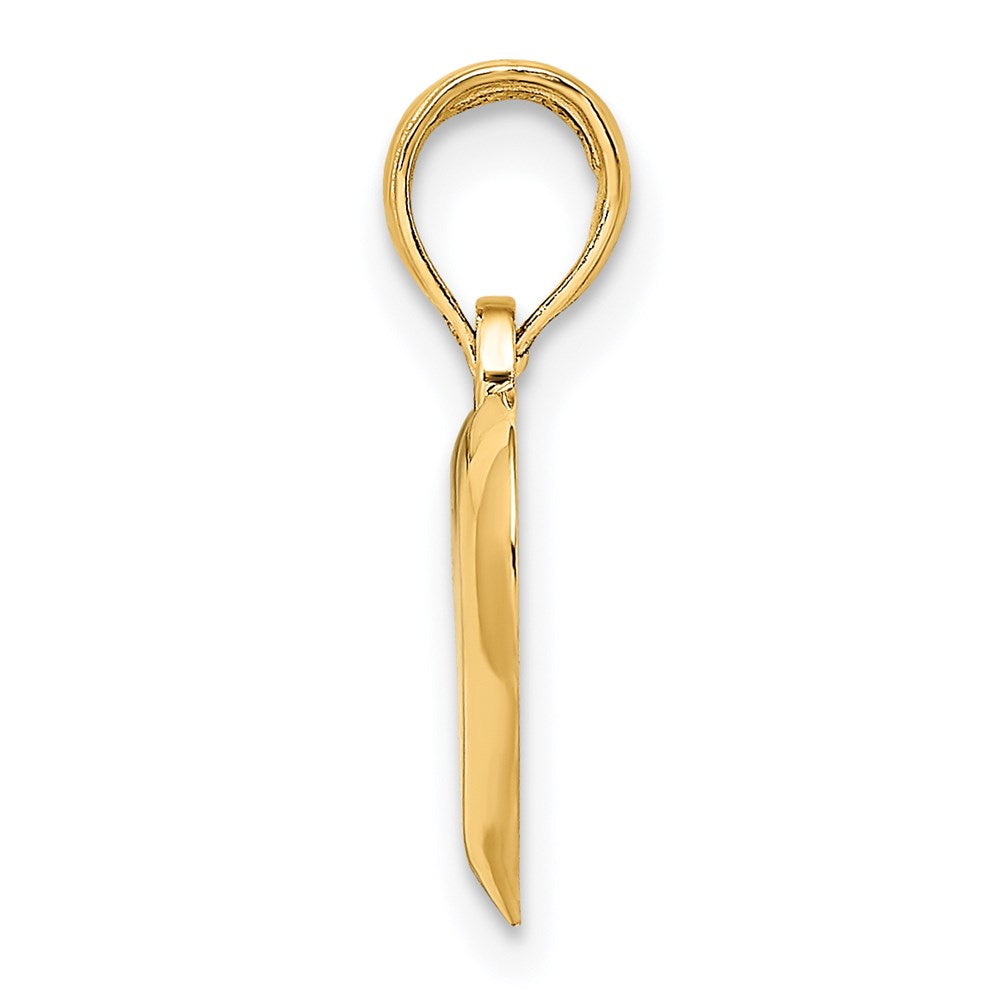 Million Charms 14K Yellow Gold Themed 2-D & Polished Teardrop Heart Charm