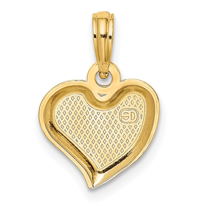Million Charms 14K Yellow Gold Themed 2-D & Polished Teardrop Heart Charm