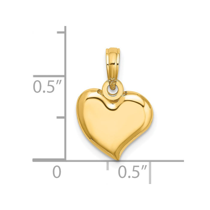 Million Charms 14K Yellow Gold Themed 2-D & Polished Teardrop Heart Charm