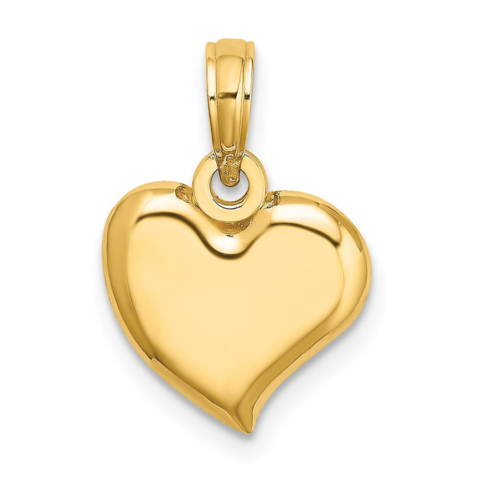 Million Charms 14K Yellow Gold Themed 2-D & Polished Teardrop Heart Charm