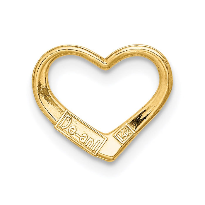 Million Charms 14K Yellow Gold Themed 2-D Floating Heart Charm