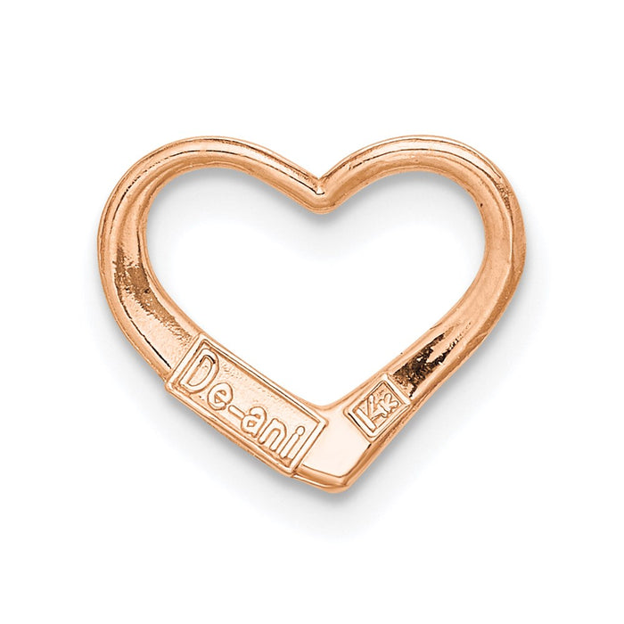 Million Charms 14K Rose Gold Themed Polished Heart Chain Slide