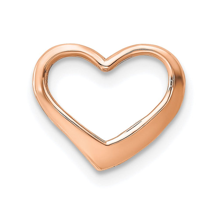Million Charms 14K Rose Gold Themed Polished Heart Chain Slide