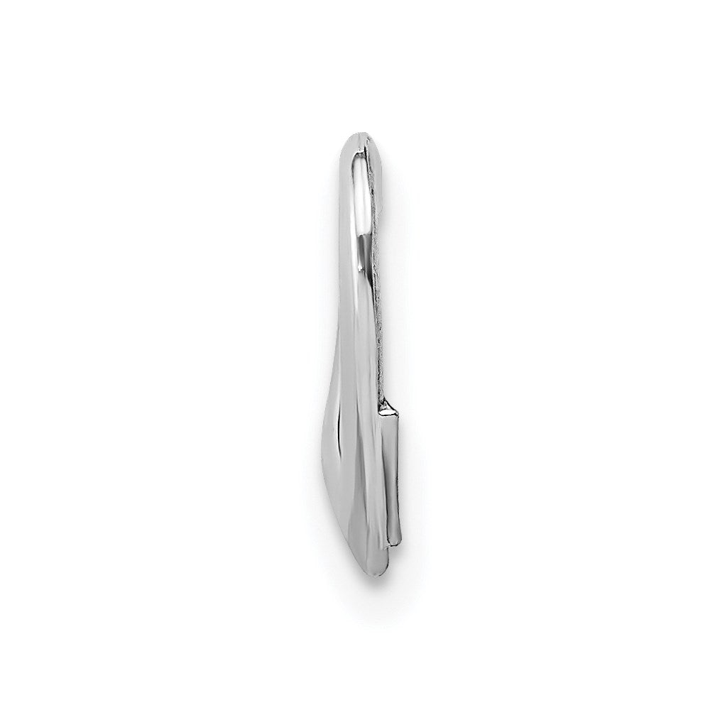Million Charms 14K White Gold Themed 2-D Floating Heart Charm