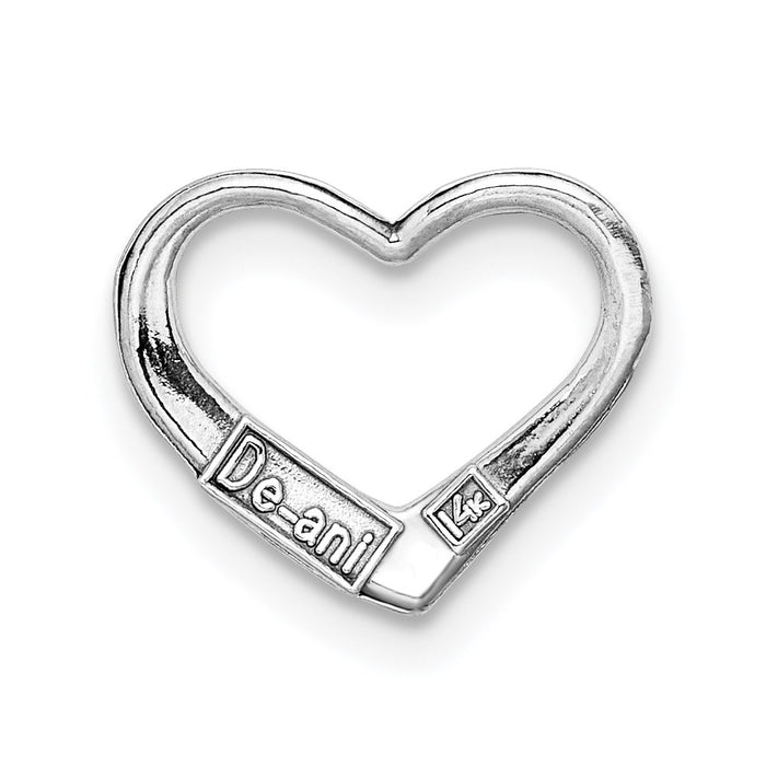 Million Charms 14K White Gold Themed 2-D Floating Heart Charm