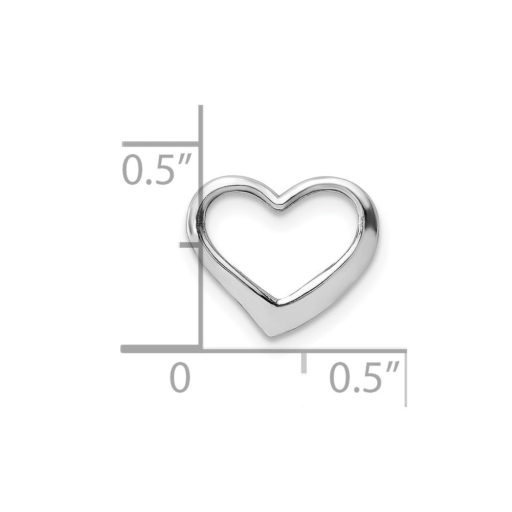 Million Charms 14K White Gold Themed 2-D Floating Heart Charm
