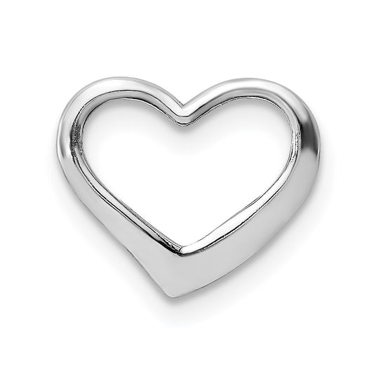 Million Charms 14K White Gold Themed 2-D Floating Heart Charm