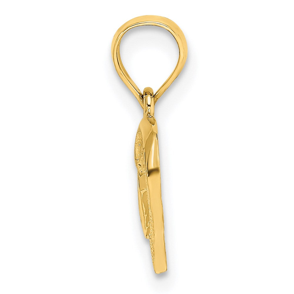 Million Charms 14K Yellow Gold Themed Open Mini Heart Charm