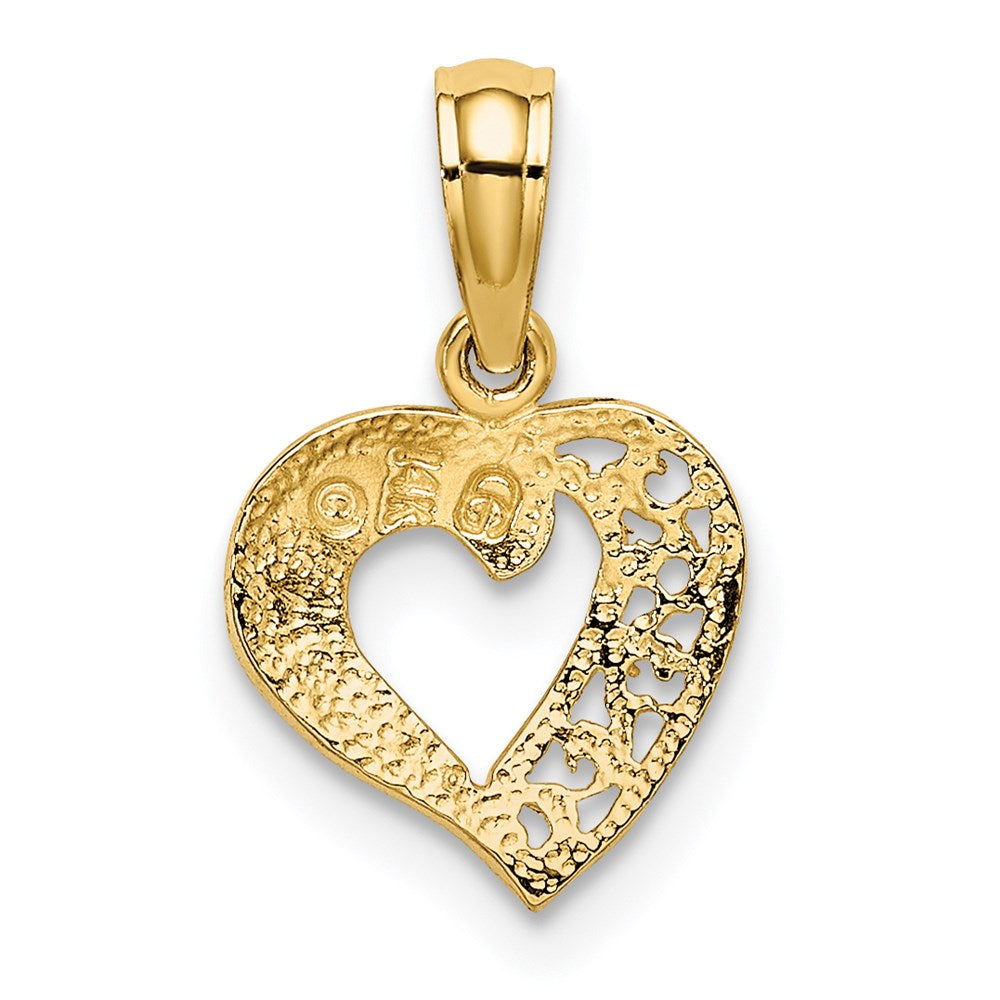 Million Charms 14K Yellow Gold Themed Open Mini Heart Charm