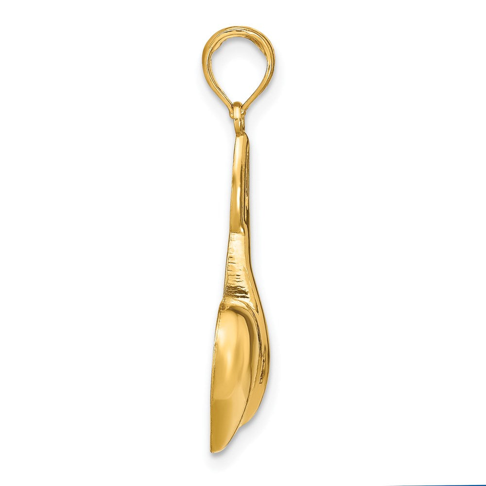 Million Charms 14K Yellow Gold Themed Polished Drop Heart Charm
