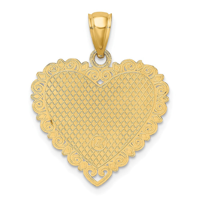 Million Charms 14K Yellow Gold Themed Love Is...Heart Charm