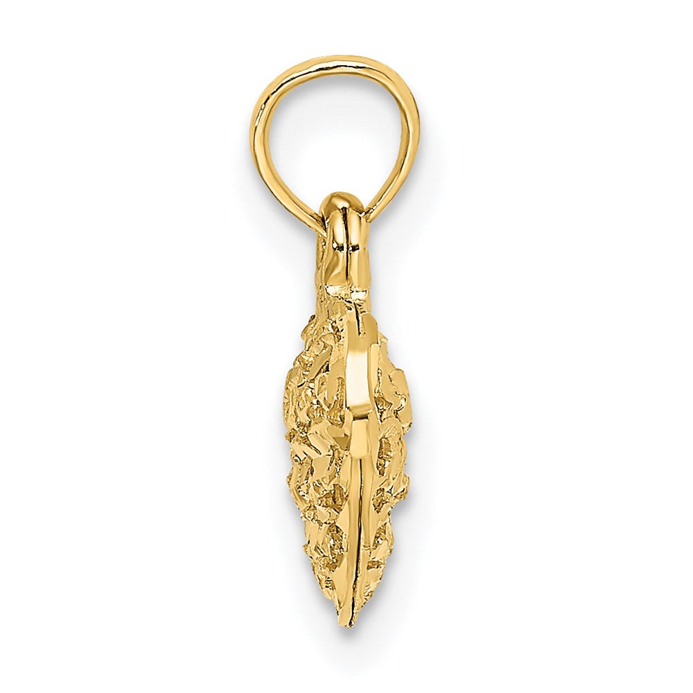 Million Charms 14K Yellow Gold Themed 3-D & Diamond-Cut Mini Puffed Heart Charm