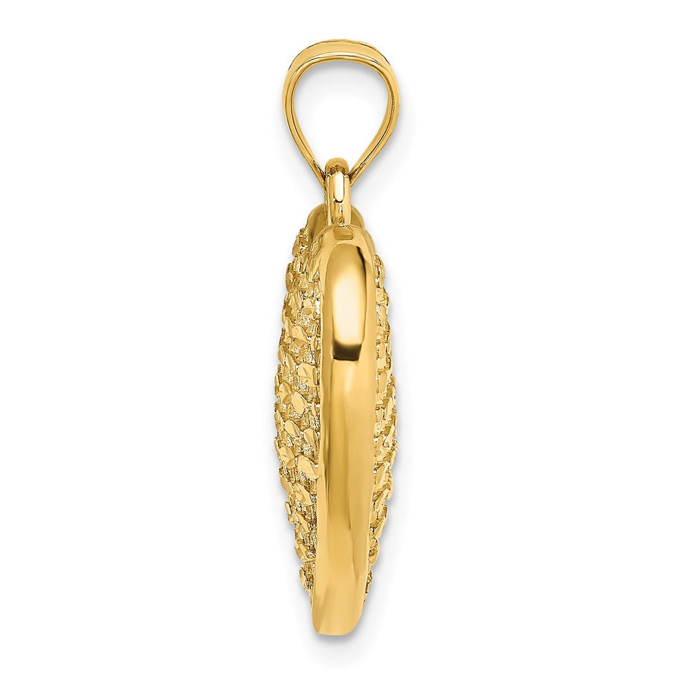 Million Charms 14K Yellow Gold Themed 3-D & Diamond-Cut Puffed Heart Charm