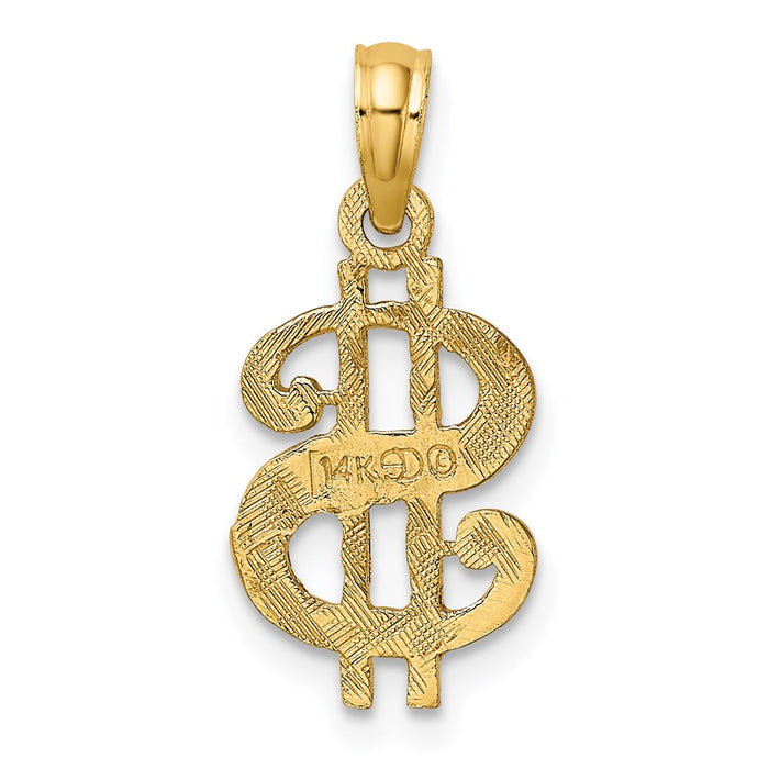 Million Charms 14K Yellow Gold Themed Dollar Sign Charm