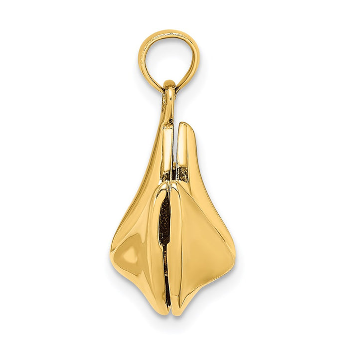 Million Charms 14K Yellow Gold Themed 3-D Moveable Fortune Cookie Charm