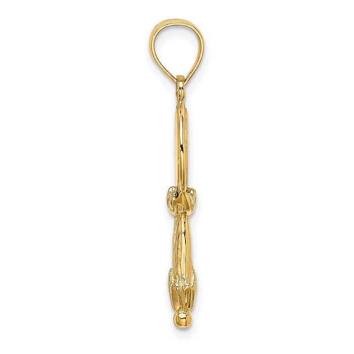 Million Charms 14K Yellow Gold Themed 3-D Hand Mirror Charm