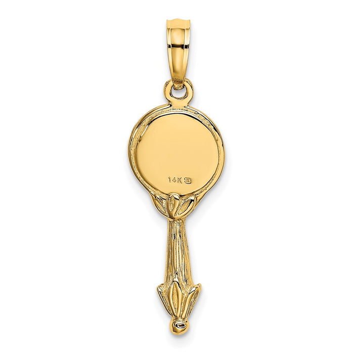 Million Charms 14K Yellow Gold Themed 3-D Hand Mirror Charm