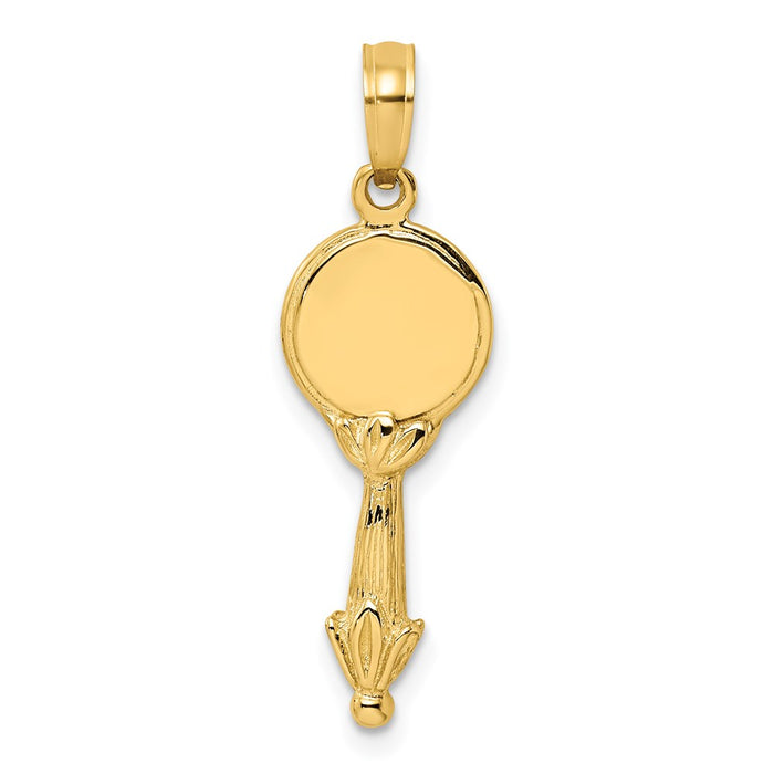 Million Charms 14K Yellow Gold Themed 3-D Hand Mirror Charm