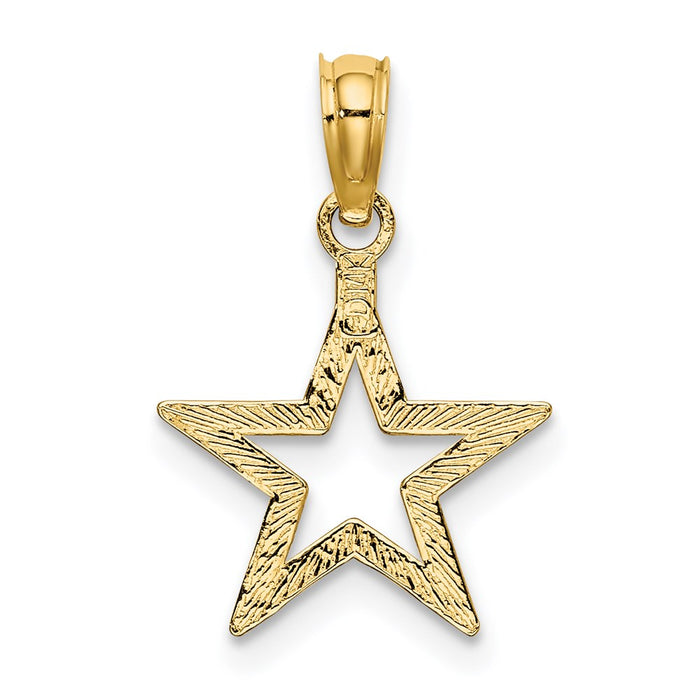 Million Charms 14K Yellow Gold Themed Cut-Out Star Charm
