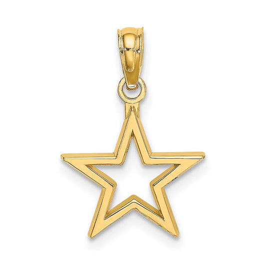 Million Charms 14K Yellow Gold Themed Cut-Out Star Charm