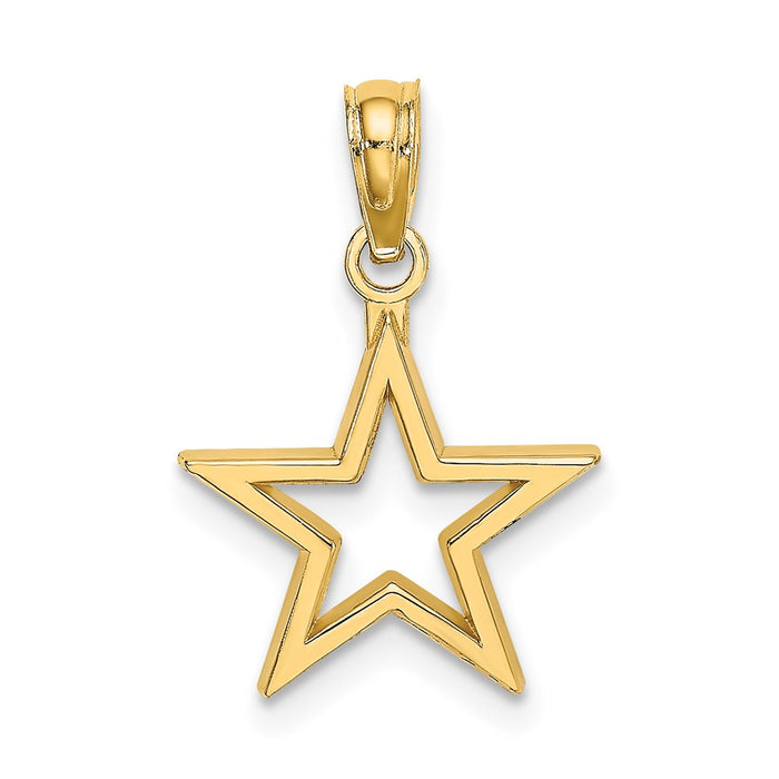 Million Charms 14K Yellow Gold Themed Cut-Out Star Charm