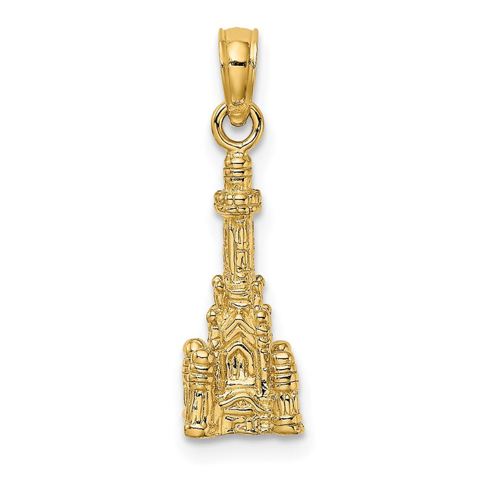 Million Charms 14K Yellow Gold Themed 3-D Chicago Water Tower Charm
