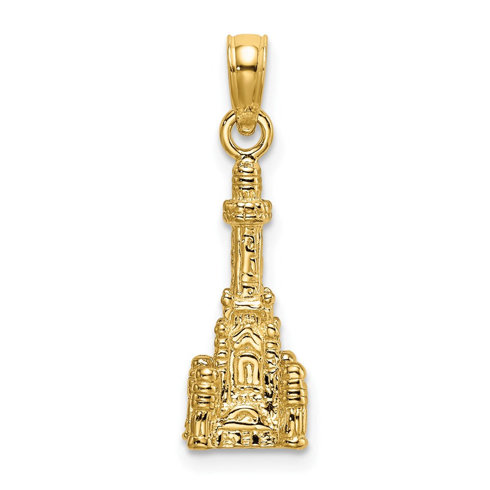 Million Charms 14K Yellow Gold Themed 3-D Chicago Water Tower Charm