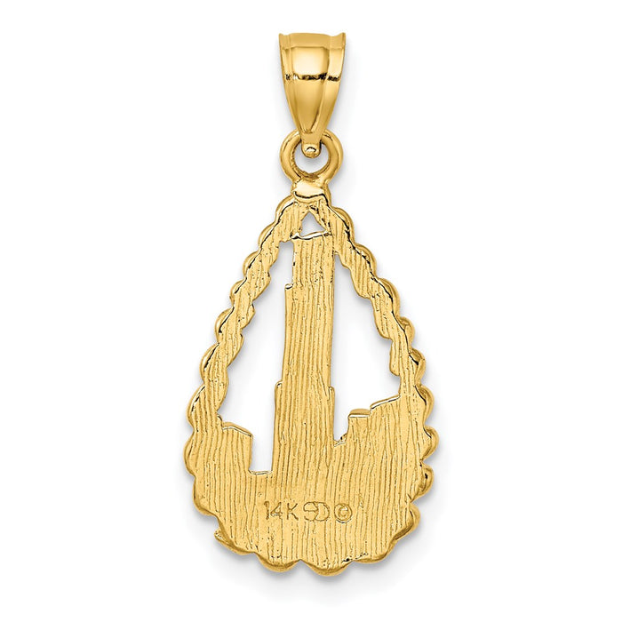 Million Charms 14K Yellow Gold Themed Sear'S Tower & Others In Teardrop Frame Charm