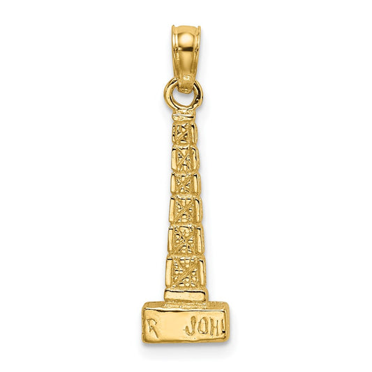 Million Charms 14K Yellow Gold Themed 3-D John Hancock Building, Chicago Charm