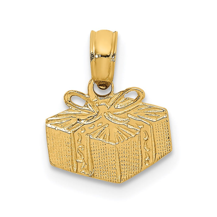 Million Charms 14K Yellow Gold Themed Wrapped Gift Box Charm