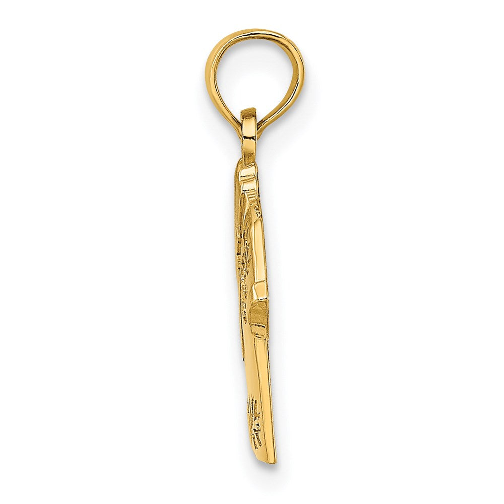 Million Charms 14K Yellow Gold Themed Polished Hawaiian Pineapple Style Shirt Charm