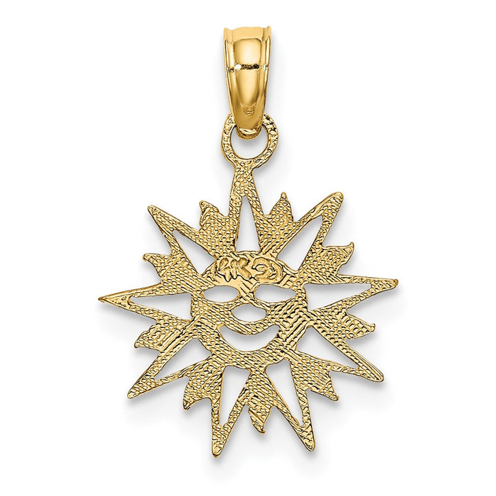 Million Charms 14K Yellow Gold Themed Smiling Sun Charm