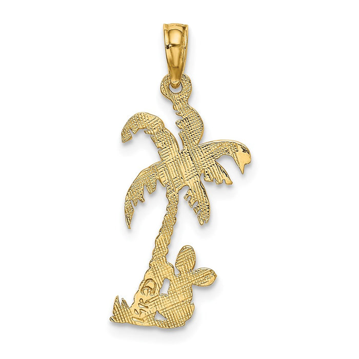 Million Charms 14K Yellow Gold Themed Palm Tree With Cactus Charm