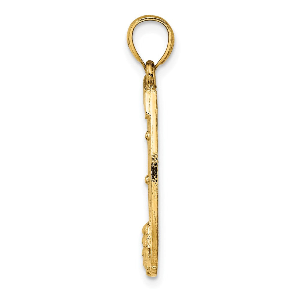 Million Charms 14K Yellow Gold Themed Dollar Sign In Horseshoe Charm