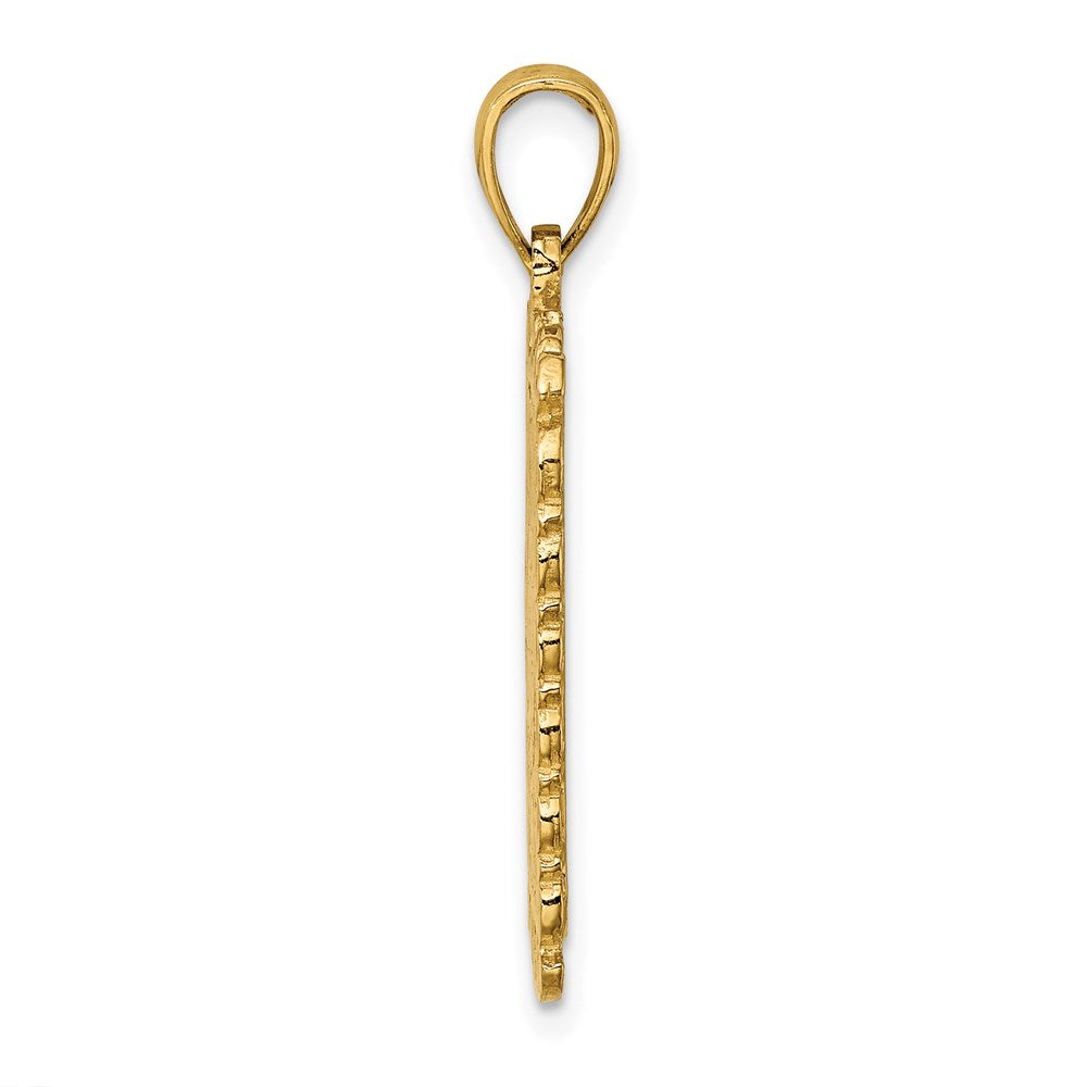 Million Charms 14K Yellow Gold Themed 2-D Queen Playing Card Charm