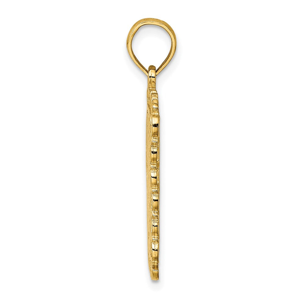 Million Charms 14K Yellow Gold Themed 2-D King Playing Card Charm