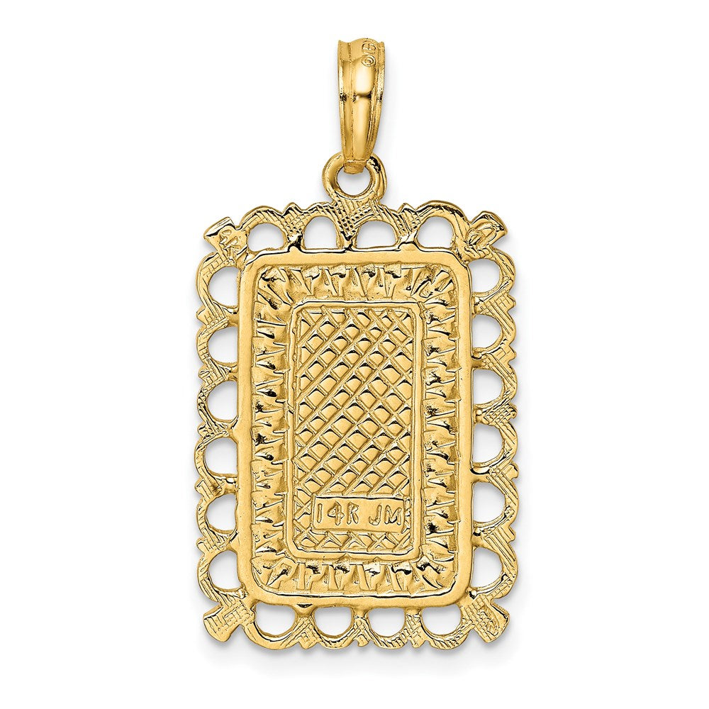 Million Charms 14K Yellow Gold Themed 2-D King Playing Card Charm