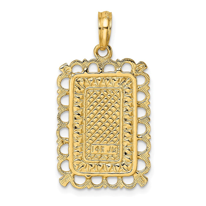 Million Charms 14K Yellow Gold Themed 2-D King Playing Card Charm