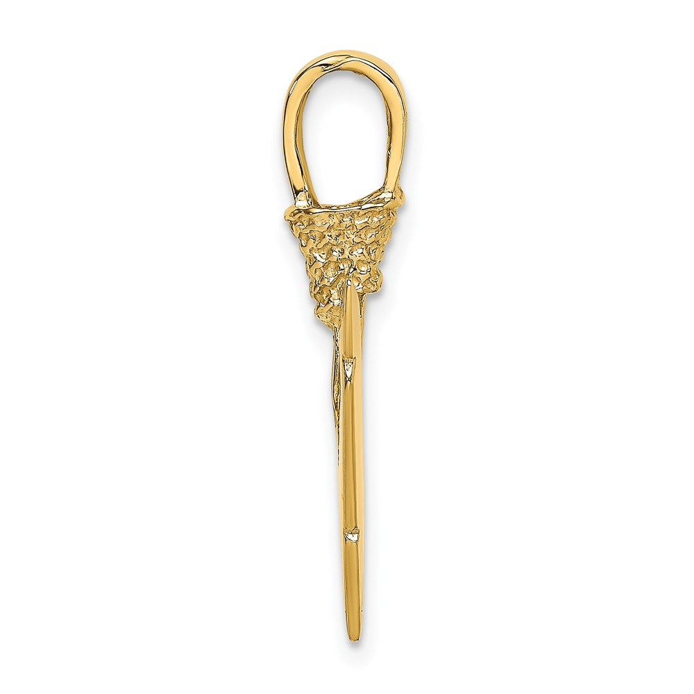 Million Charms 14K Yellow Gold Themed 3-D Arrowhead Charm