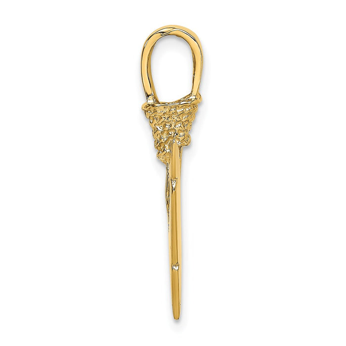 Million Charms 14K Yellow Gold Themed 3-D Arrowhead Charm
