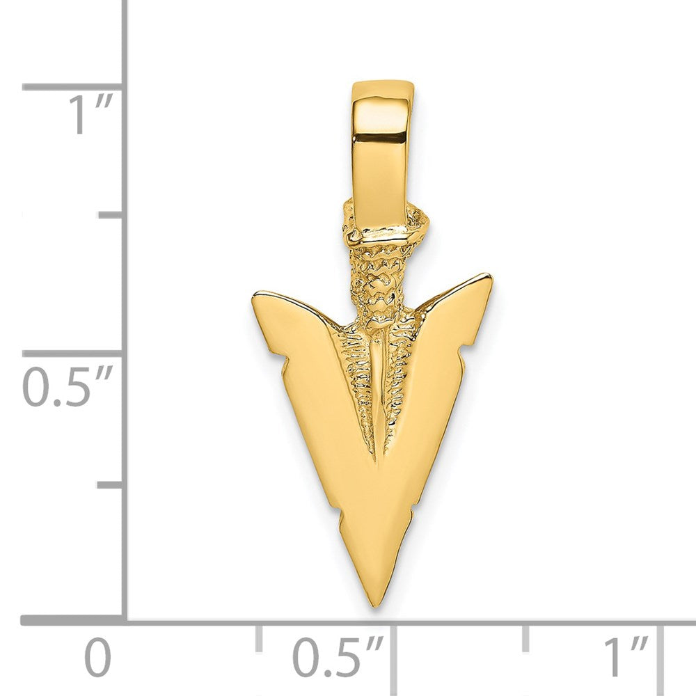Million Charms 14K Yellow Gold Themed 3-D Arrowhead Charm