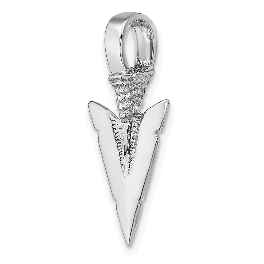 Million Charms 14K White Gold Themed 3-D Arrowhead Charm