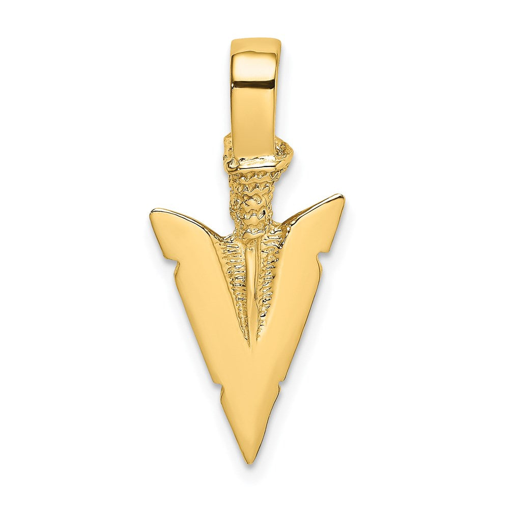 Million Charms 14K Yellow Gold Themed 3-D Arrowhead Charm