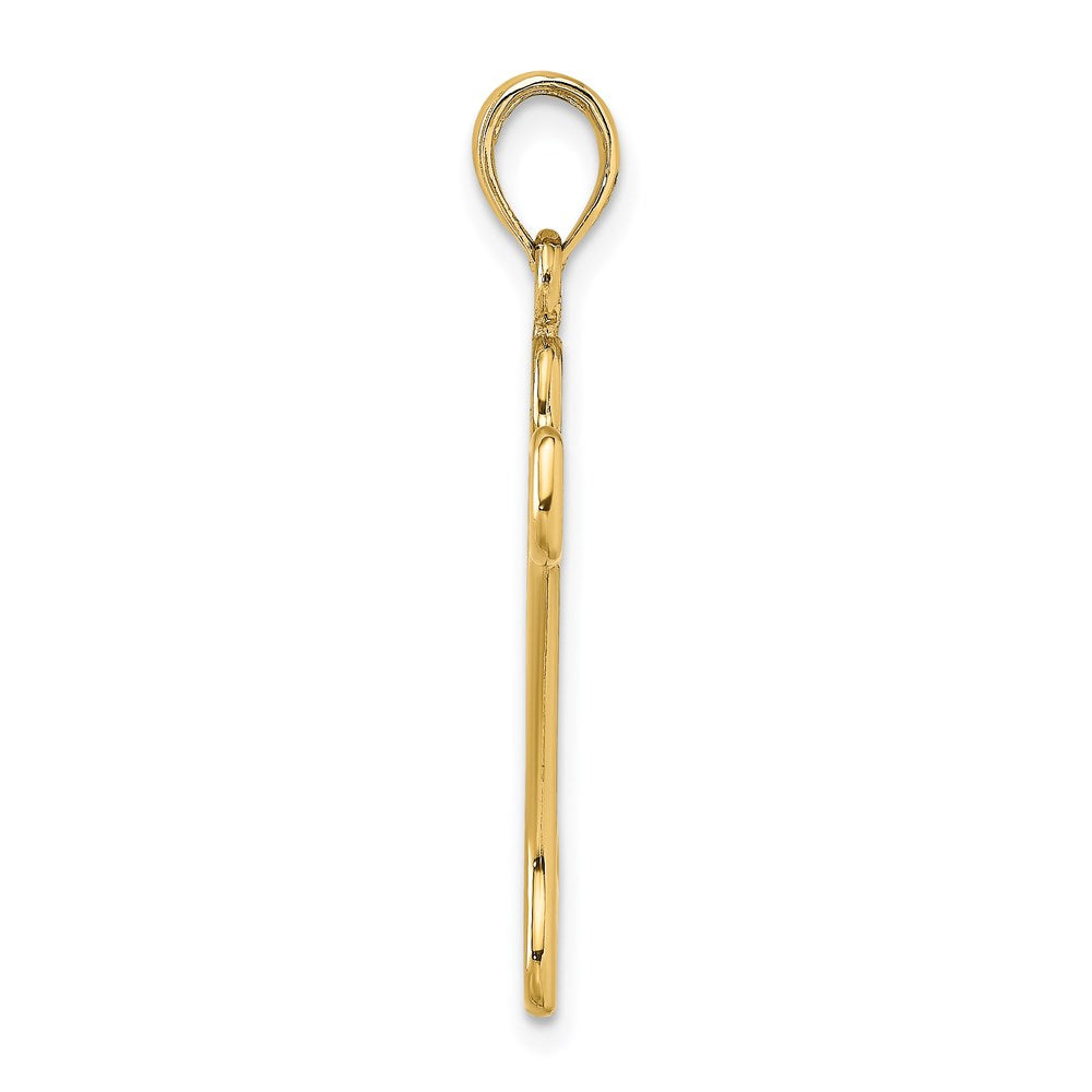 Million Charms 14K Yellow Gold Themed Cut-Out & Polished Dog Bone Charm