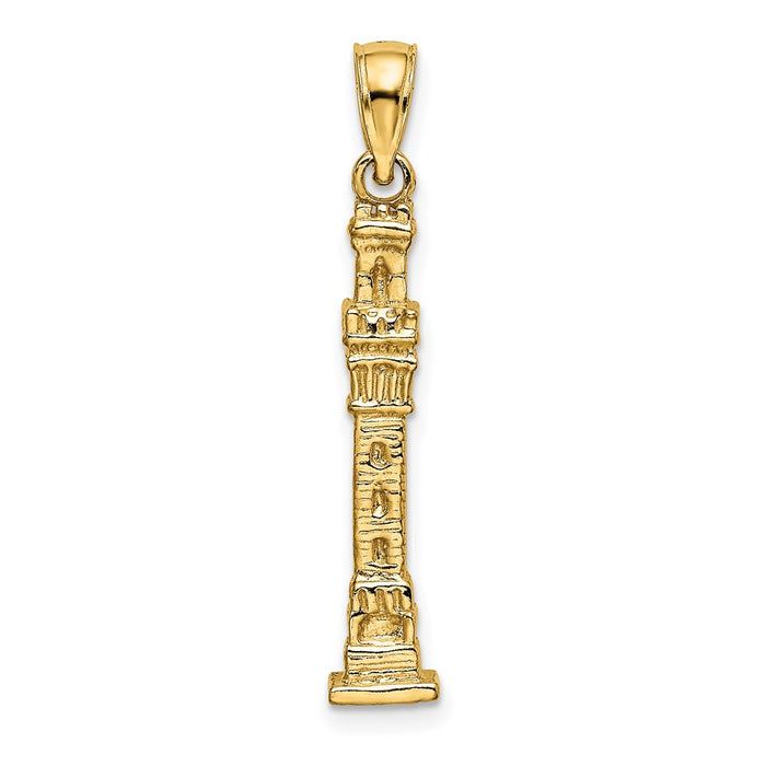 Million Charms 14K Yellow Gold Themed 3-D Pilgrim Memeorial Monument Charm